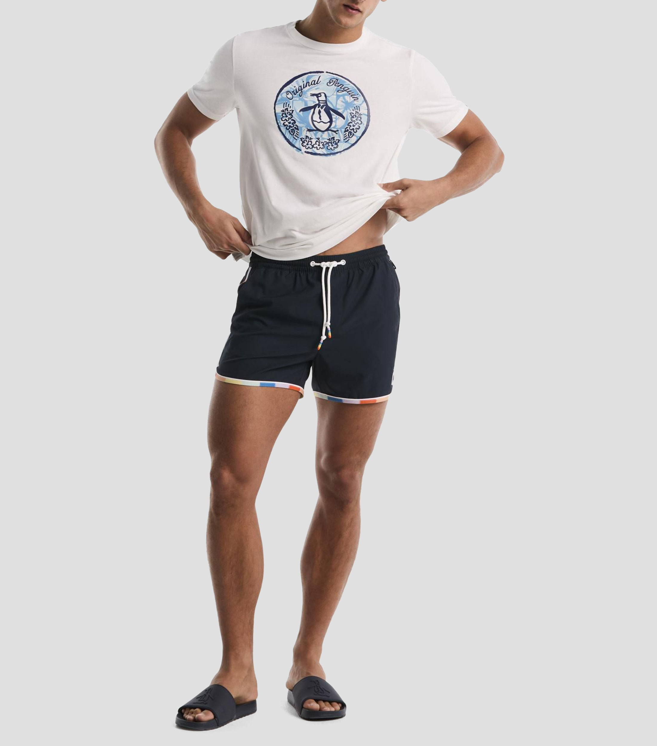 Traje de baño corto liso Hombre